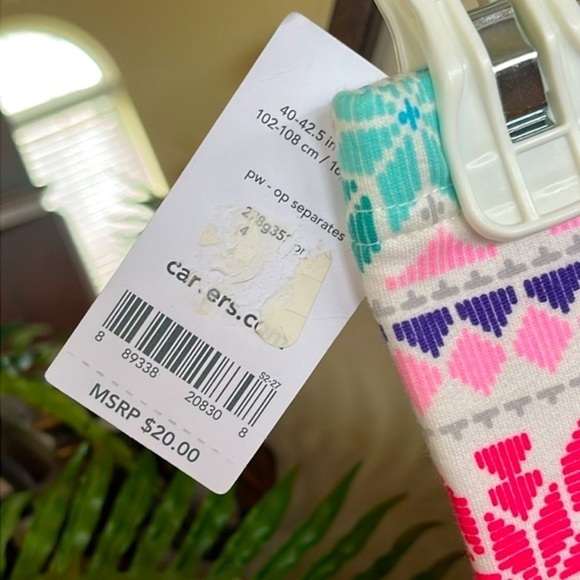 Brand New Carter’s Colorful Snowflakes Hearts Winter Cozy Lining Leggings - Picture 8 of 13